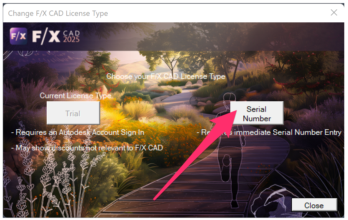 Changing Your F/X CAD License Type